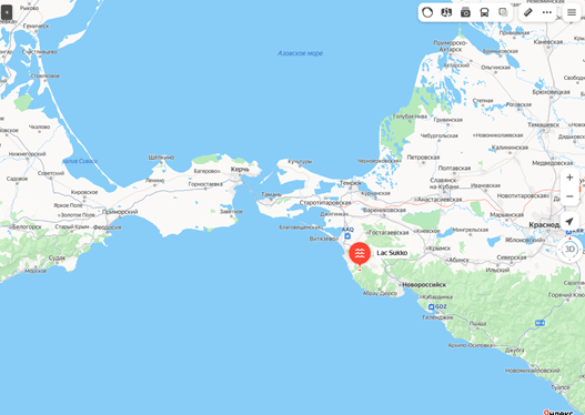 carte montrant la situation du lac des cypres