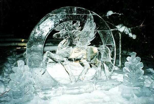 sublime sculpture sur glace