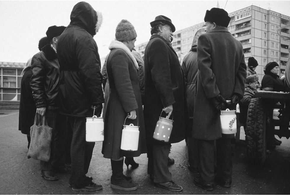 La queue pour le lait
