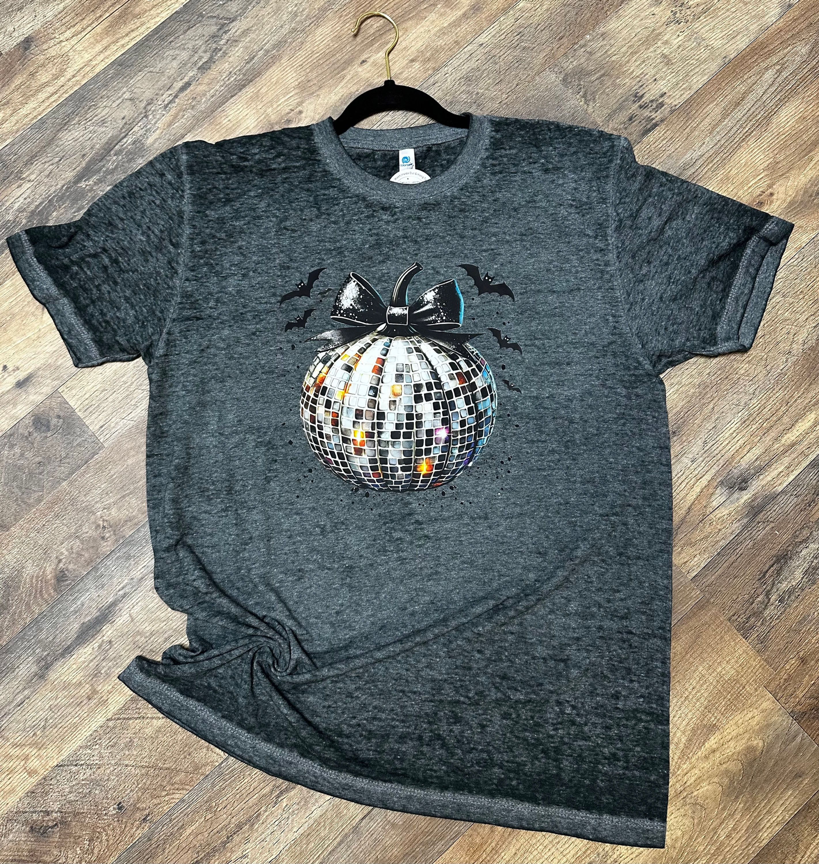 Disco Pumpkin With Black Bow Tee