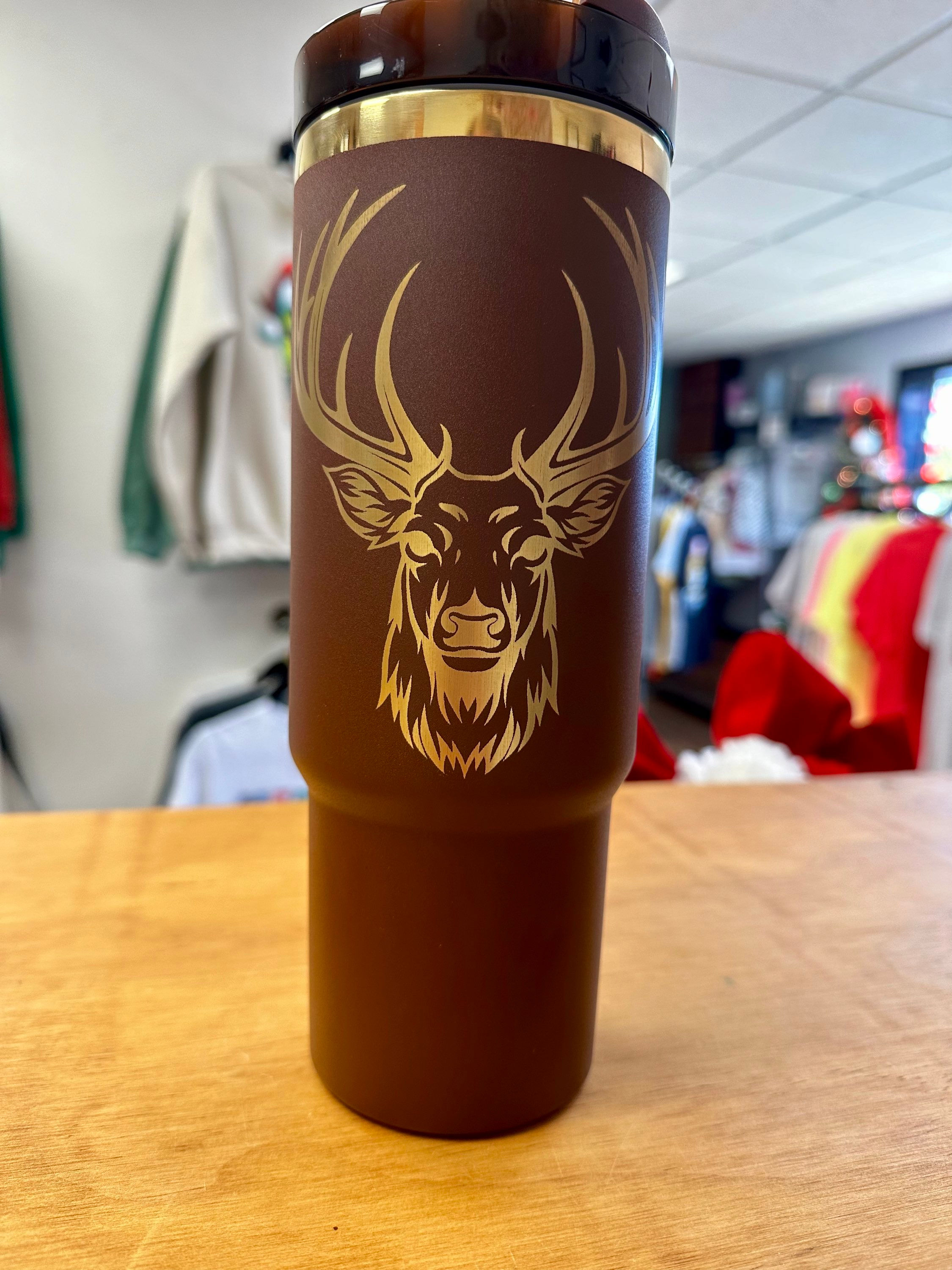 Elk Head Brown 30oz Tumbler