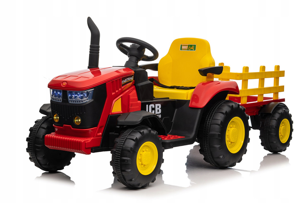 Duży traktor na akumulator z przyczepą i pilotem – zabawka rolnik