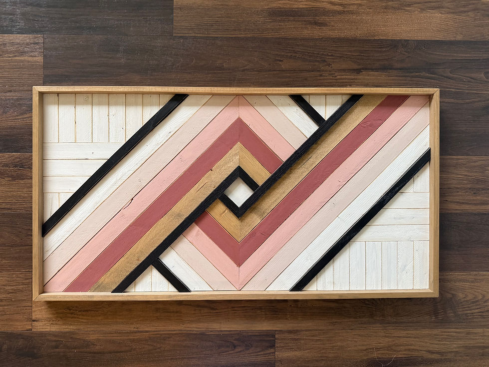 Thumbnail: Geometric Wood Wall Art – Handmade Rustic / Modern Decor