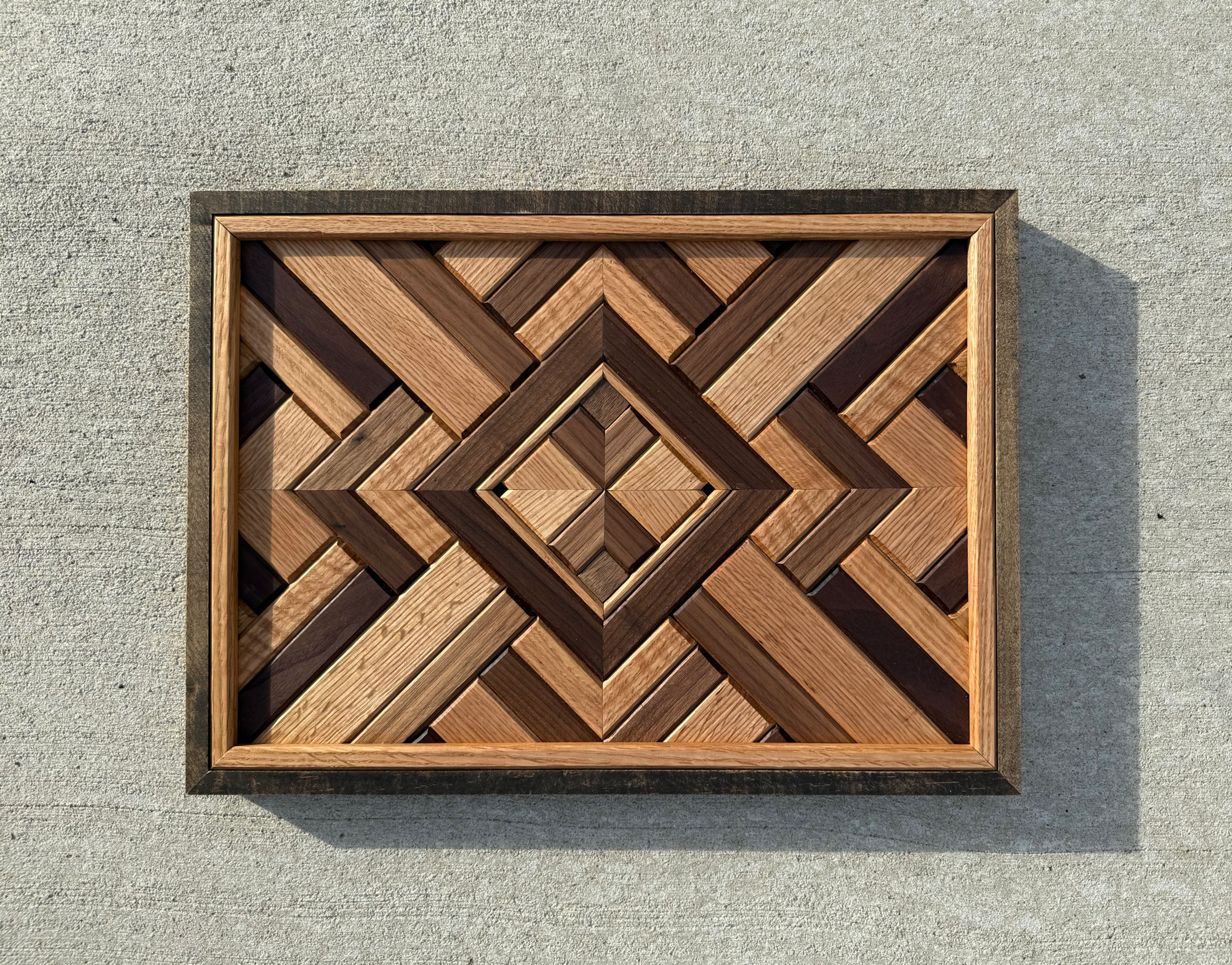 Black Walnut and Oak Mosaic Art