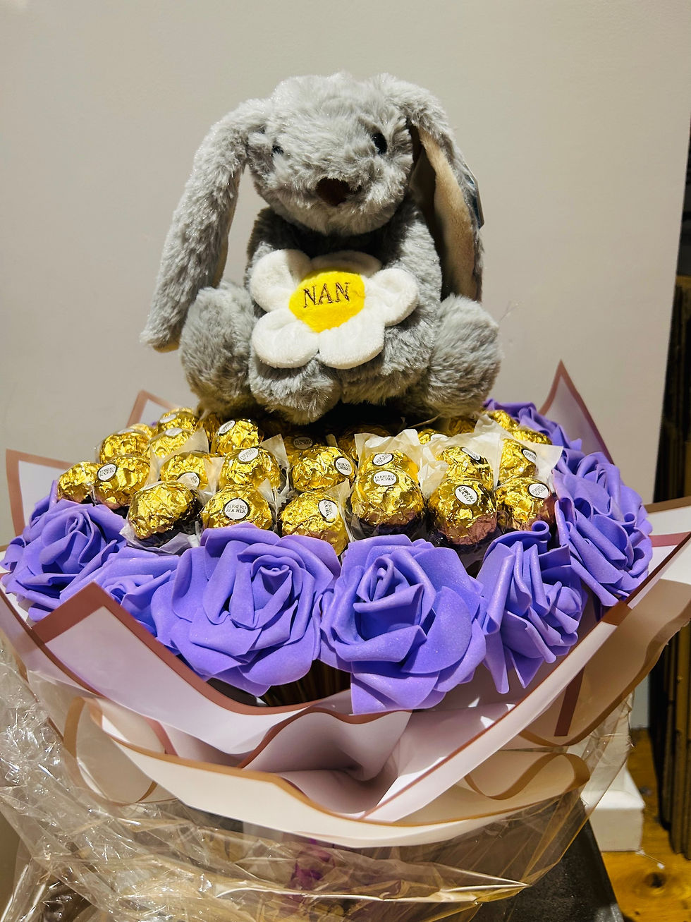 Thumbnail: Chocolate Bouquet with Fluffy Bunny or Bear