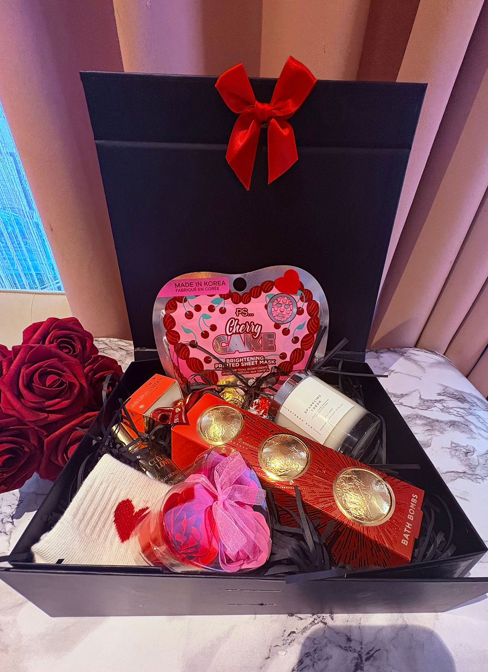 Thumbnail: Valentine’s Luxury Pamper Gift Box for Her | Bath & Body Set with Scented Candle
