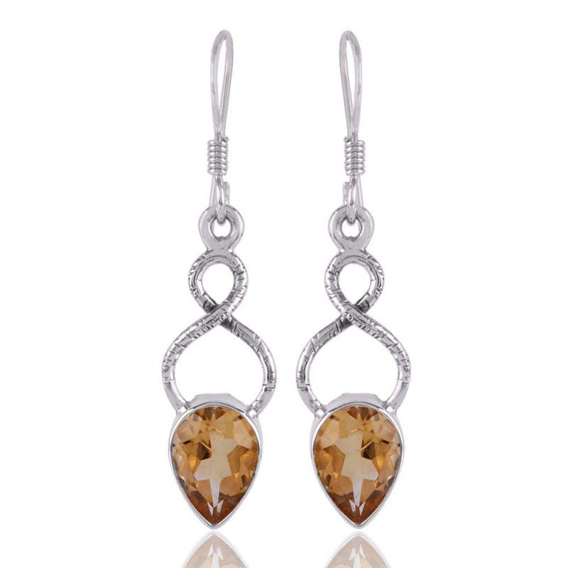 925 Sterling Silver Citrine Earrings