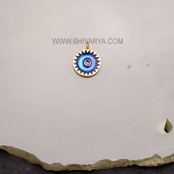 18K Gold Plated Sterling Silver Pendant with Enamel