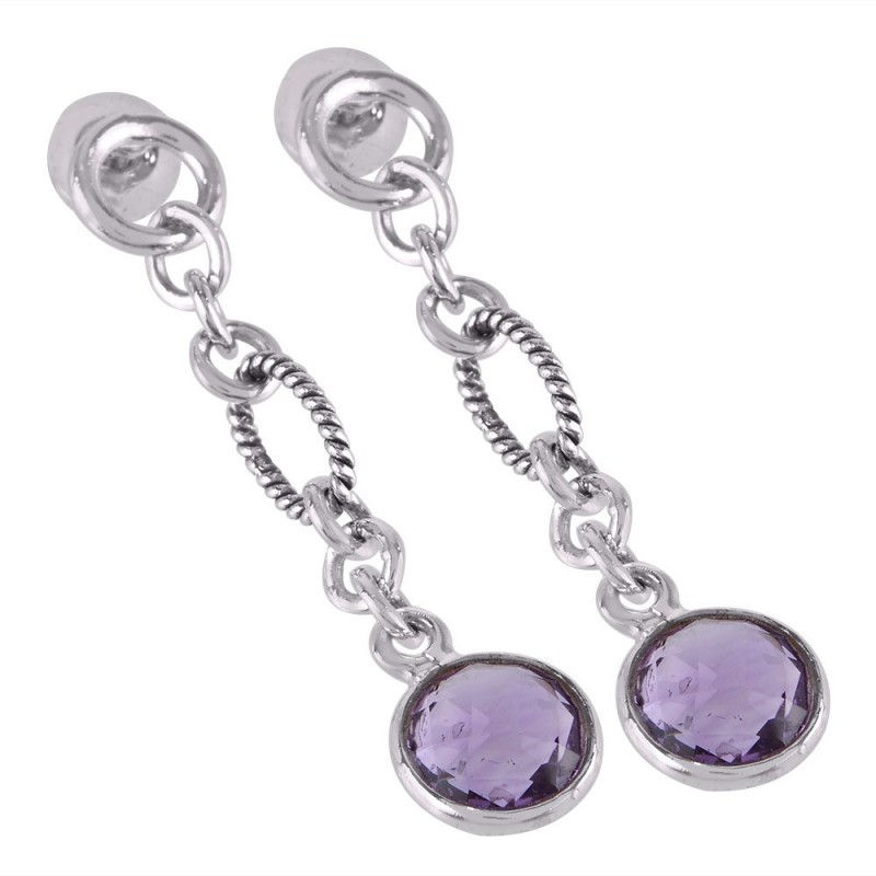 Thumbnail: Amethyst 925 Sterling Silver Chandelier Earrings