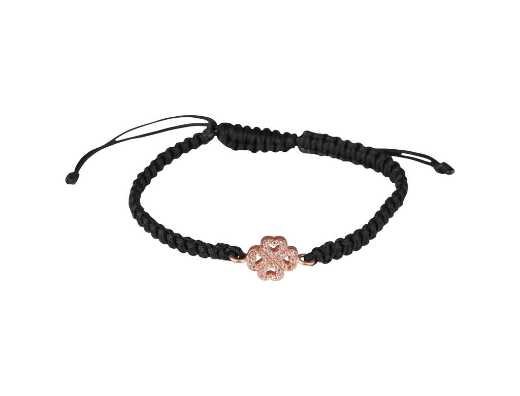 18K Rose Gold Plated Sterling Silver White Zirconia Charm Bracelet