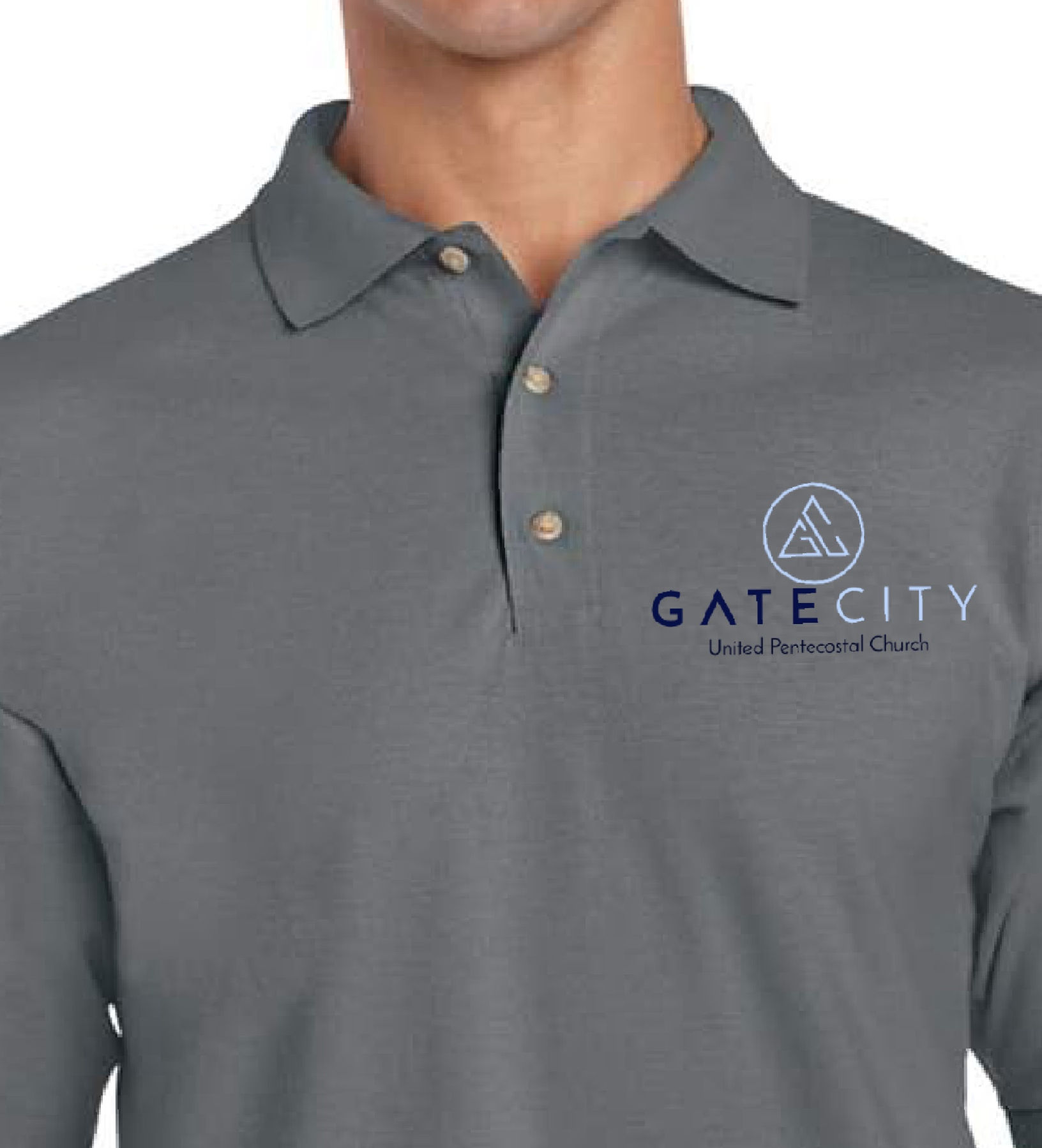 Polo with Blue & White Logo