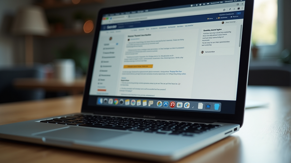 Eye-level view of a laptop screen showing an active online forum