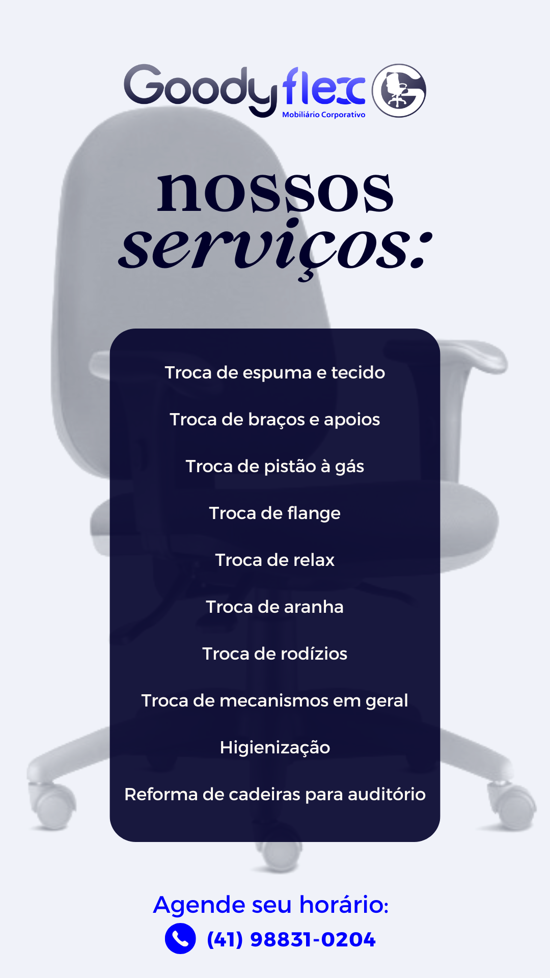 nossos serviços reforma e conserto de cadeiras de escritório curitiba