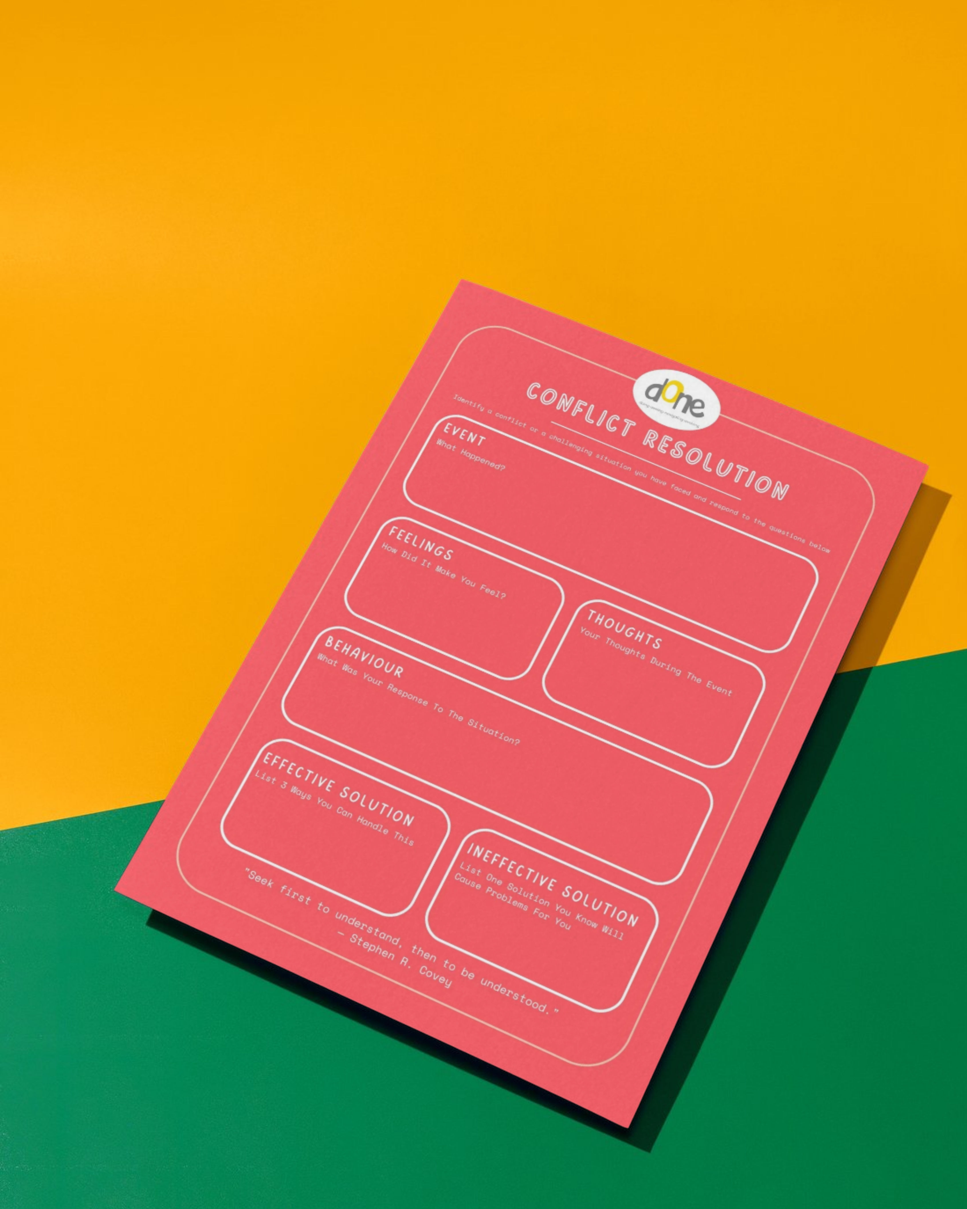 Conflict Resolution Worksheet | Pack of 5