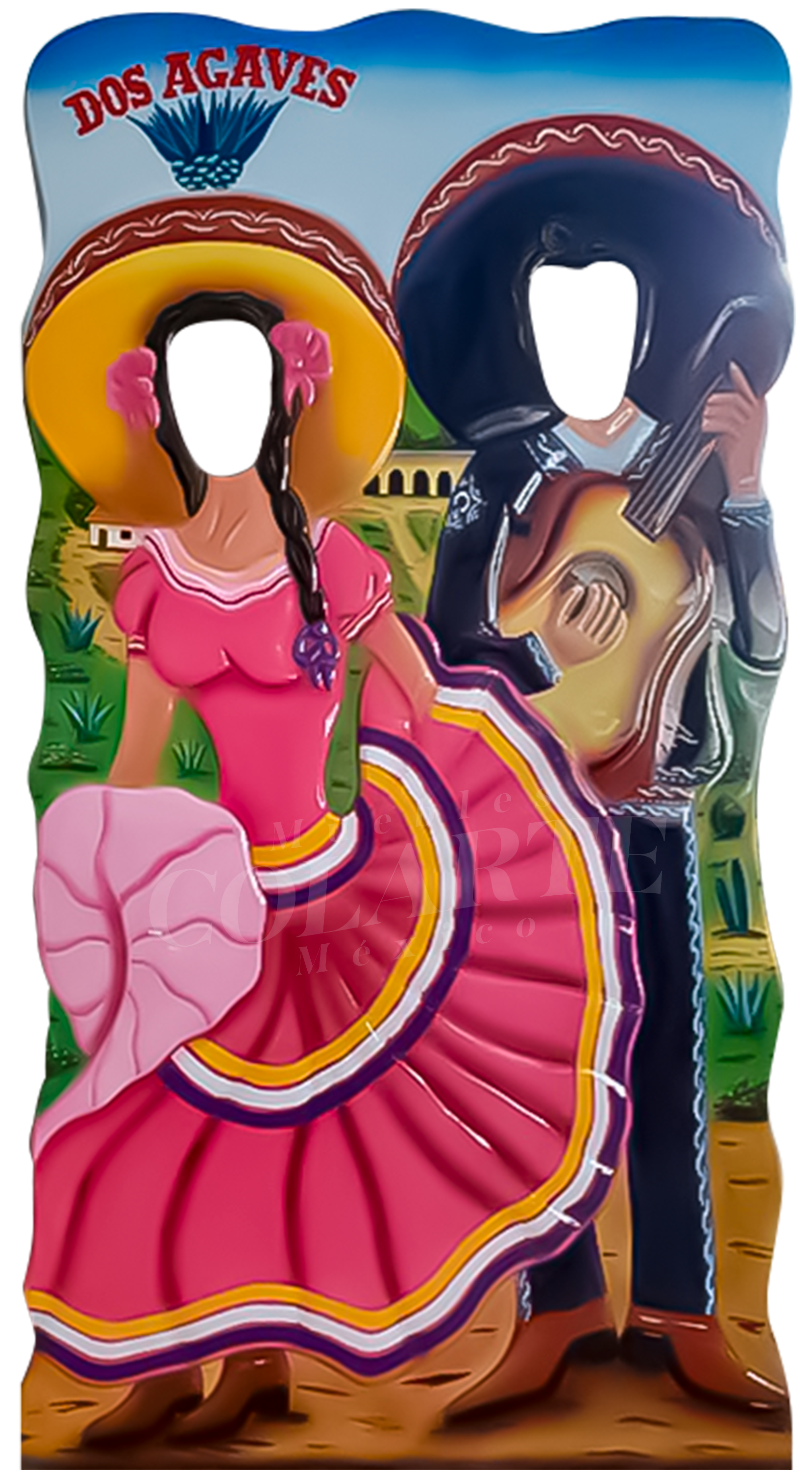 Retablo para fotos de restaurante pintado a mano y personalizado con logotipo