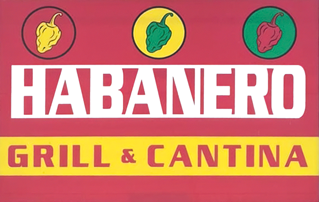 Logotipo colorido de restaurante Habanero Grill & Cantina.