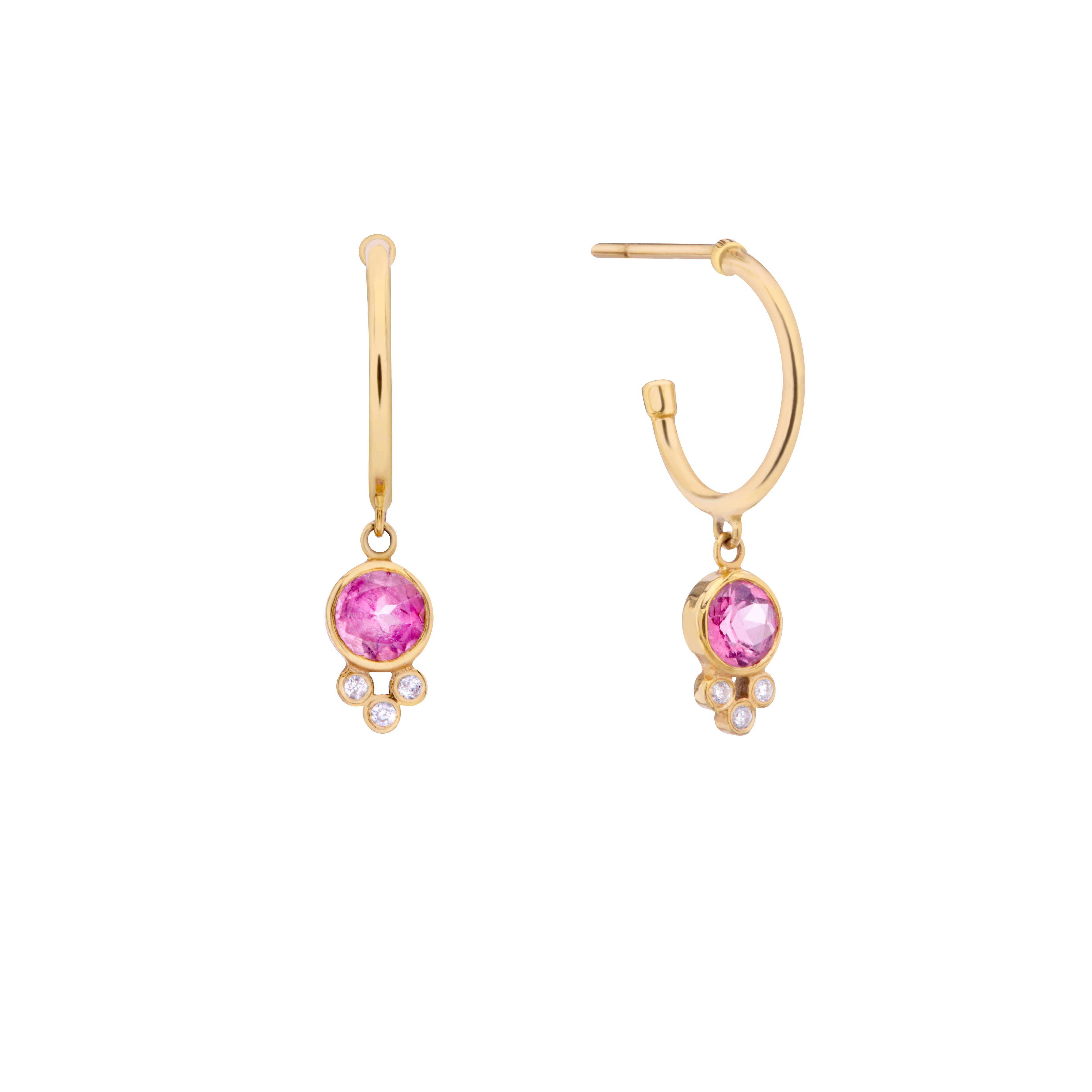 Eden Round Tourmaline Hoop Earrings