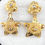 Thumbnail: Trillium Flower & Star Drop Earrings in 18k Yellow Gold 