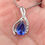 Thumbnail: Pear Tanzanite (2.0 ct) Pendant w/ Diamonds (0.08 ct) in 18k White Gold 