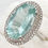Thumbnail: Aquamarine (8.05 ct) Ring with Diamond Halo (0.47 ct) in 18k White Gold