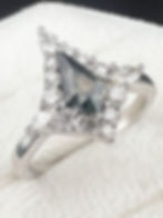 Thumbnail: Kite Parti Sapphire (0.88 ct) Ring with Diamonds (0.61 ct) in 18k White Gold