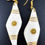 Thumbnail: Carved Cow Bone Earrings in Gold Vermeil 