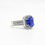 Thumbnail: Asscher Cut Tanzanite (4.51 ct) Ring with Diamonds (0.51 ct) in 18k White Gold
