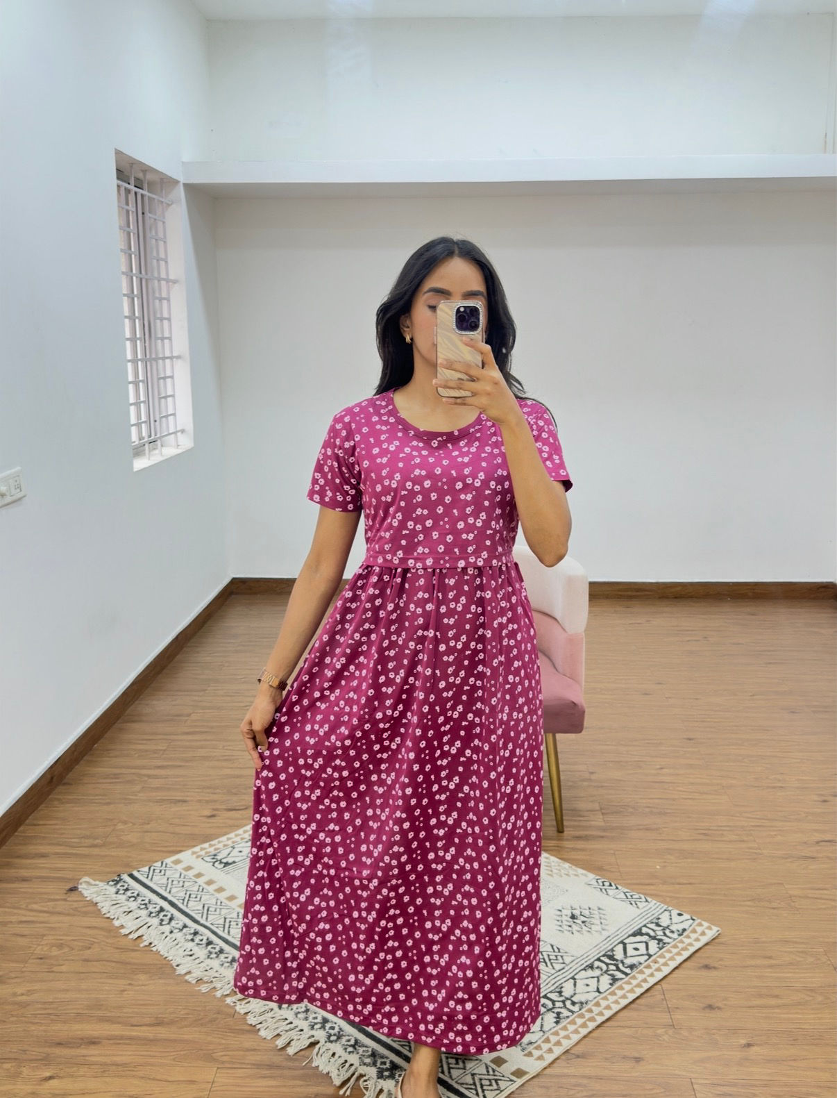 Juliet zipless Maternity Dress - Full Length