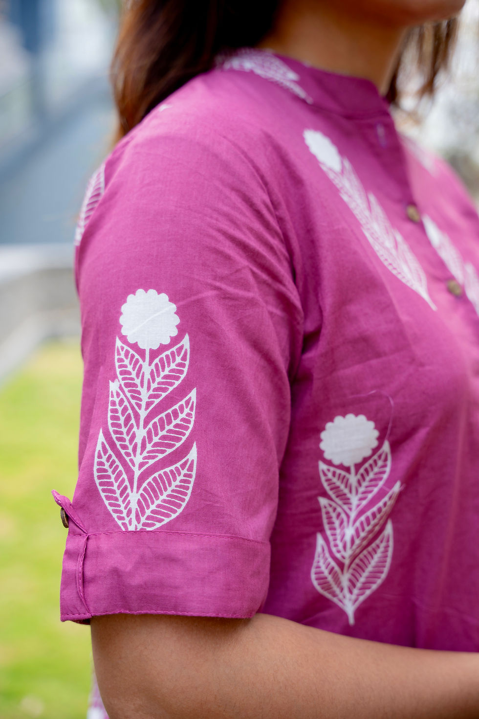 Thumbnail: Champa Pure Cotton Cord Set ( Kurti and Pant) buttons Openable