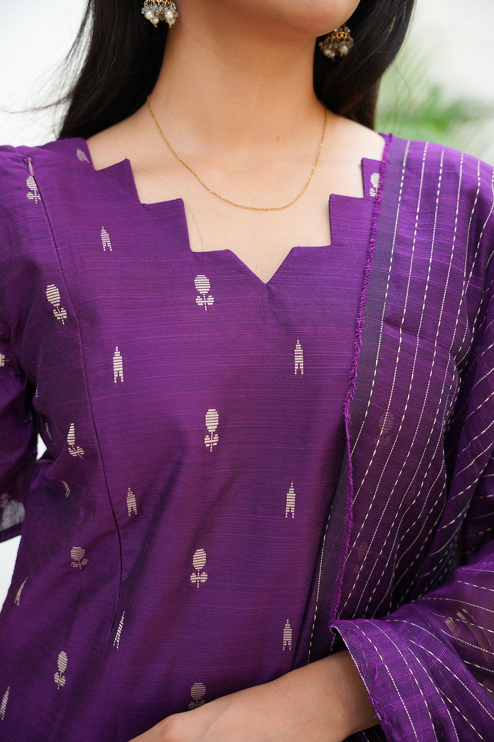 Thumbnail: Shritha Raw Silk FEEDING SALWAR ( TOP,  DUPATTA) SET OF 2