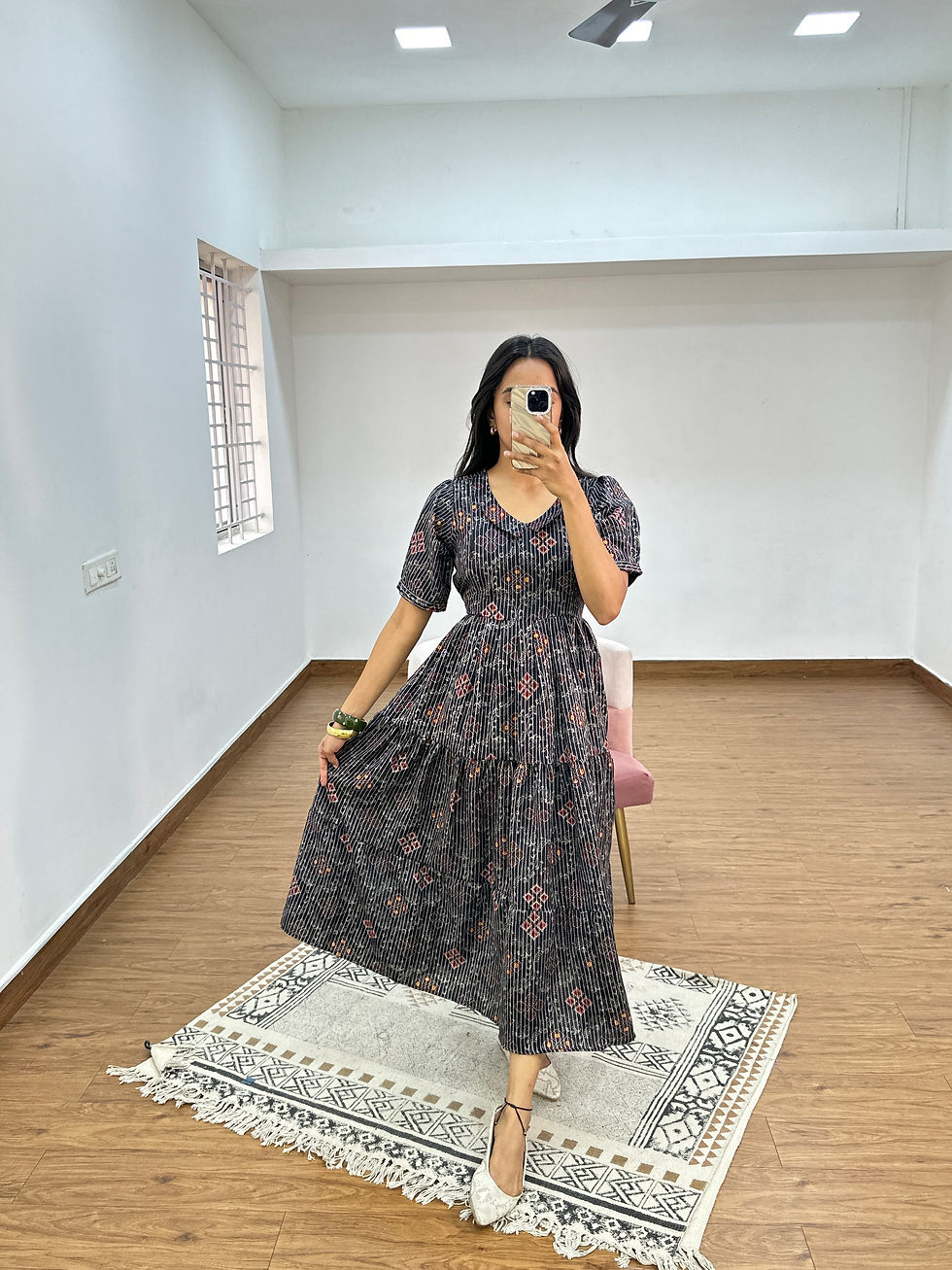Thumbnail: Basanti Cotton Dress FEEDING (With Zip)