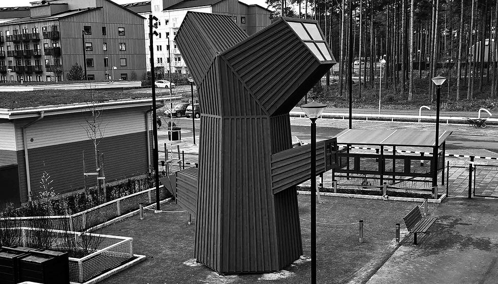 Oak House: A Hexagonal Wooden Tower by Ulf Mejergren in Sweden
