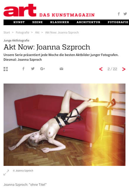 Joanna Szproch in Art Magazin