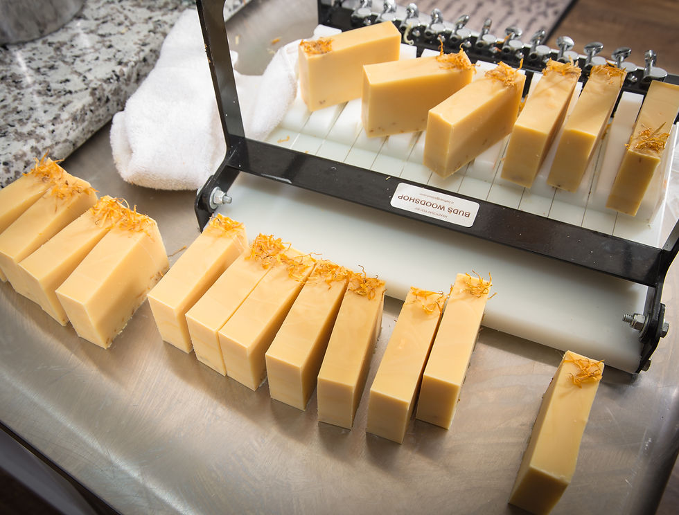 Close-up of soap making process with ingredients