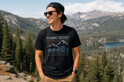 Smiling outdoors in the mountains
