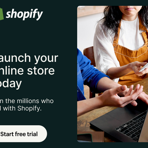 An affiliate graphic for a Shopify free trial