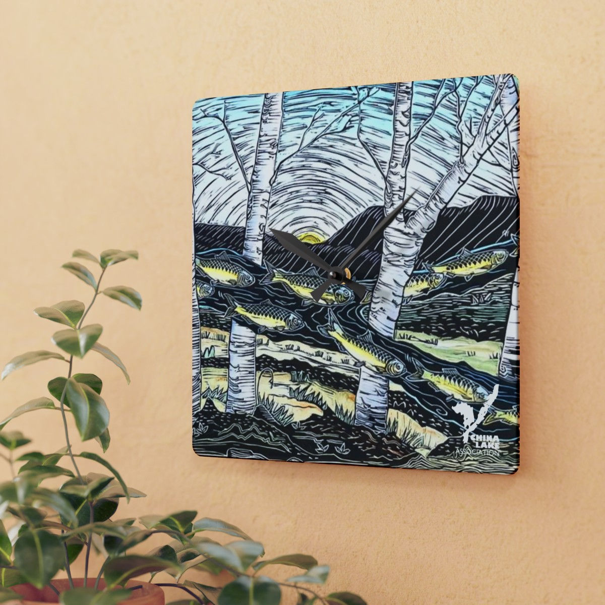 Alewives: Acrylic Wall Clock