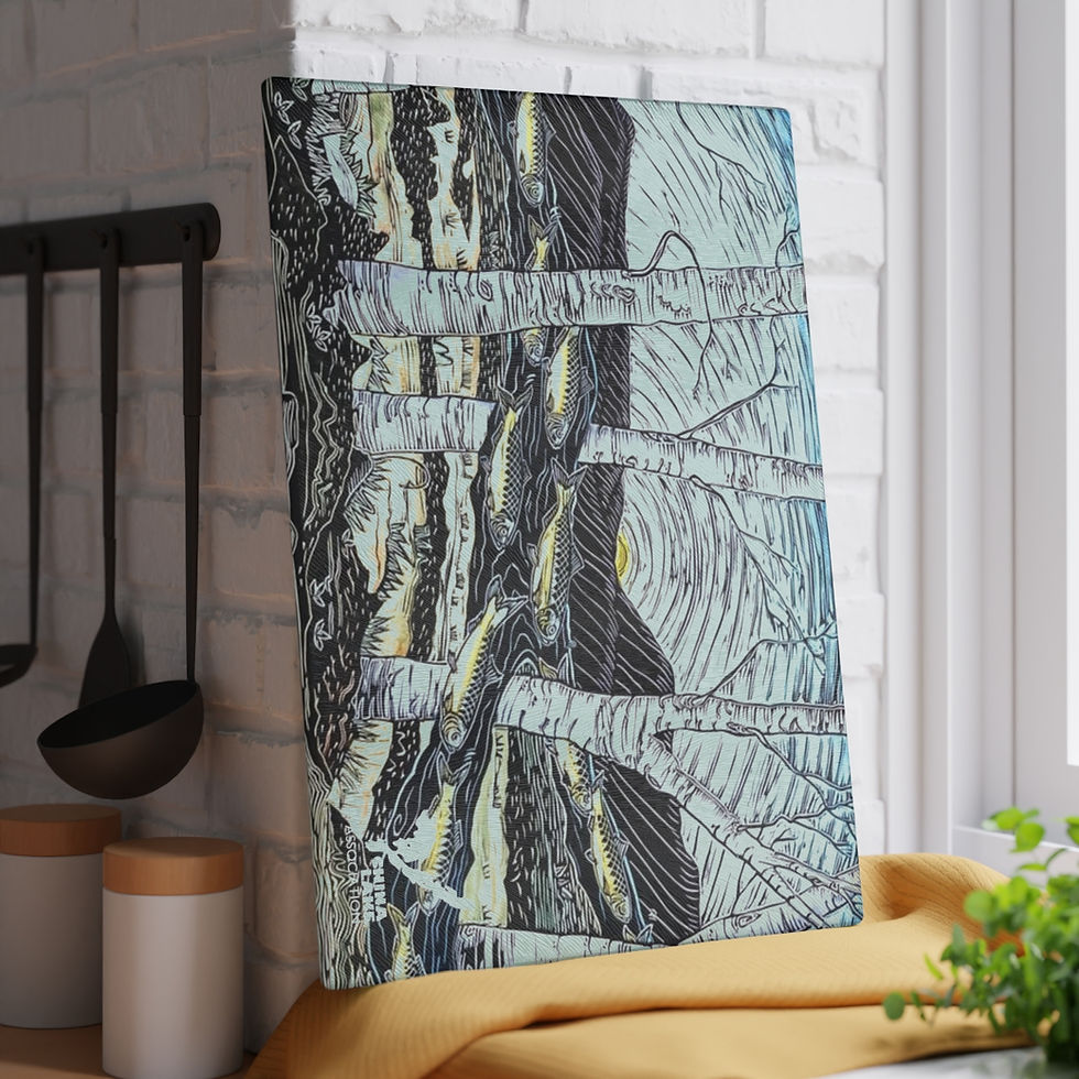 Thumbnail: Alewives: Glass Cutting Board