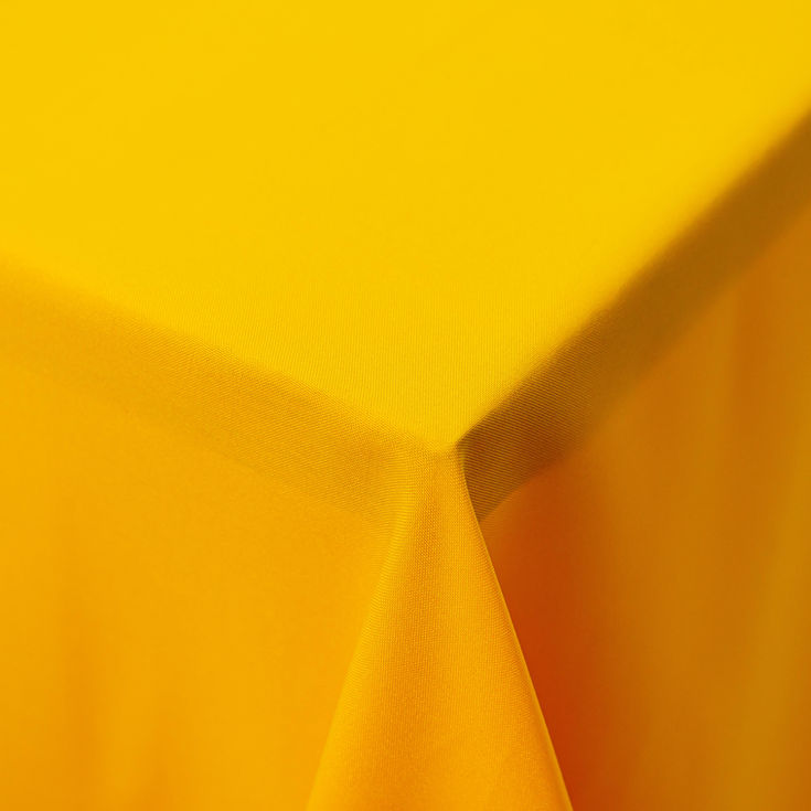 Mid length table cloth on table