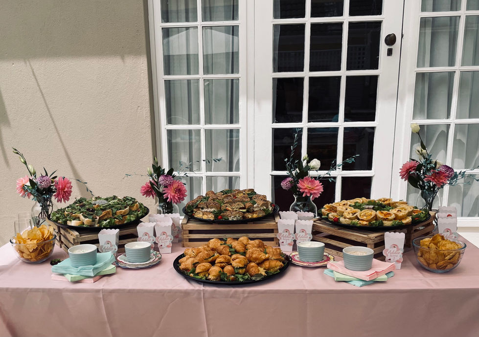 Mid length table cloth on table