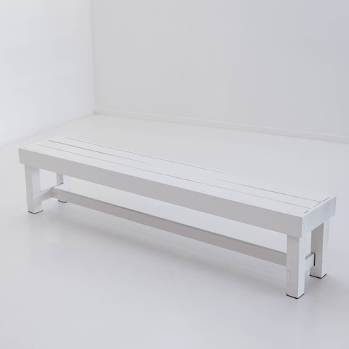 〆1/31 WHITE_WOOD_BENCH #3 Zachary Leather Bench - White For Sale | Cielo