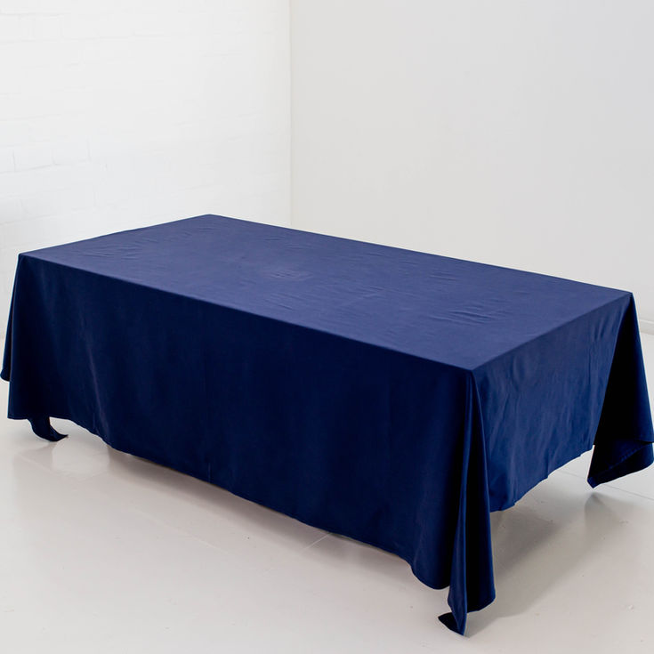 Full length table cloth on table