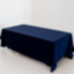 Full length table cloth on table