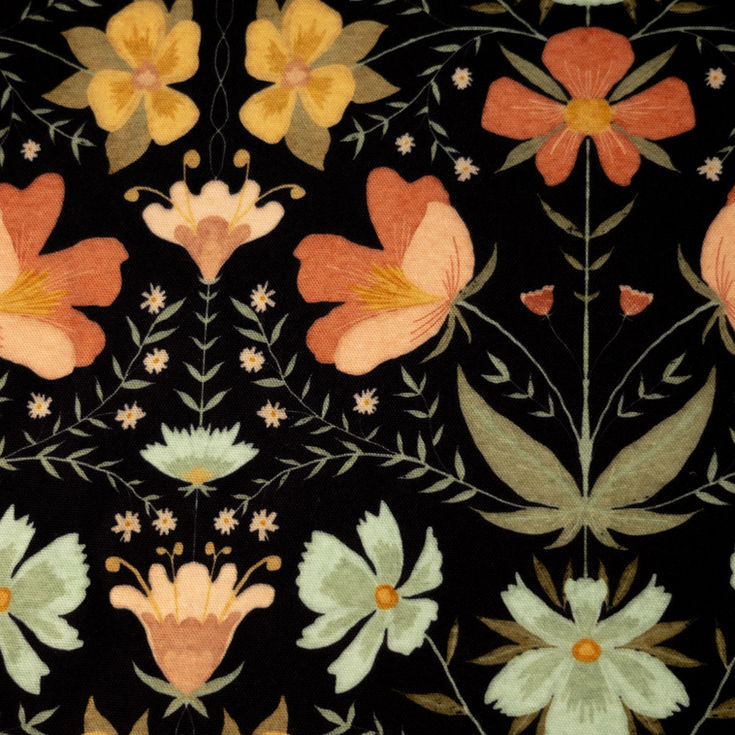 Black Serviette with Floral design