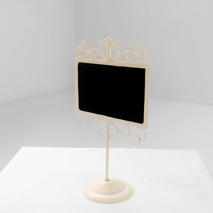 Large Chalkboard Table Number Stand White