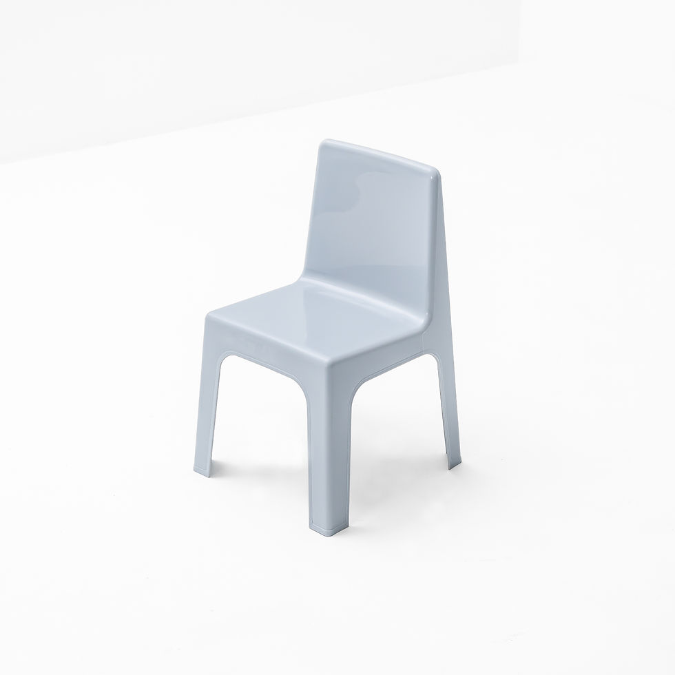 Pastel Grey Kiddies Plastic Chair