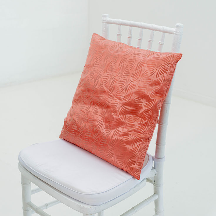 Scatter Cushion Leaf Print - Pastel Peach