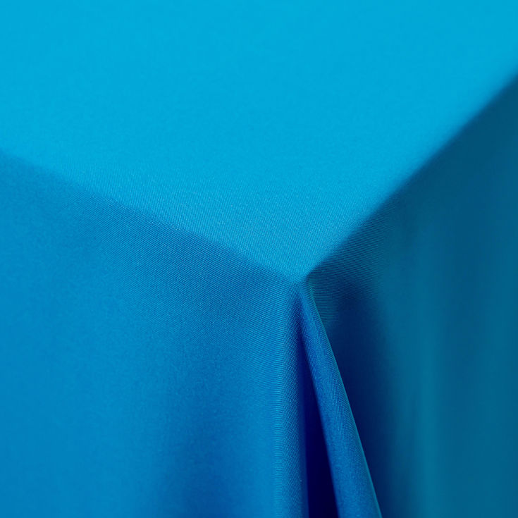 Mid length table cloth on table