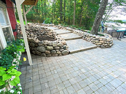 Natural stone retaining walls