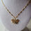 Küçük resim: Gold Origami Butterfly Necklace